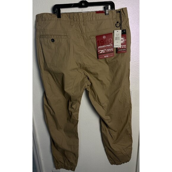 Jordan Craig Joggers Pants Mens Size 42x32 Tan Khaki Cotton Pockets Tapered Leg - Picture 3 of 16